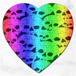 Rainbow Skull Collection Jigsaw Puzzle (Heart)