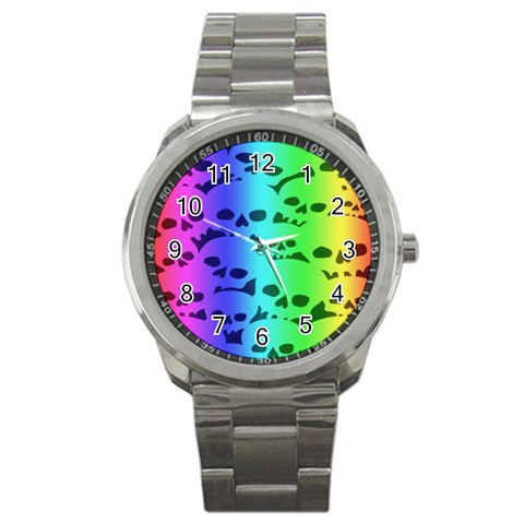 Rainbow Skull Collection Sport Metal Watch from ArtsNow.com Front