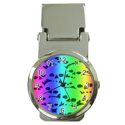 Rainbow Skull Collection Money Clip Watch from ArtsNow.com Front