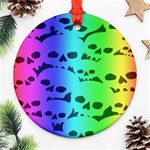 Rainbow Skull Collection Round Ornament (Two Sides)