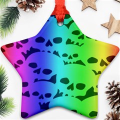 Rainbow Skull Collection Star Ornament (Two Sides) from ArtsNow.com Back