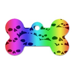 Rainbow Skull Collection Dog Tag Bone (Two Sides) from ArtsNow.com Front