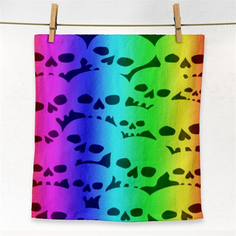 Rainbow Skull Collection Face Towel from ArtsNow.com Front