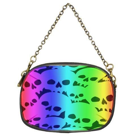 Rainbow Skull Collection Chain Purse (Two Sides) from ArtsNow.com Front