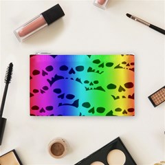 Rainbow Skull Collection Cosmetic Bag (Small) from ArtsNow.com Front