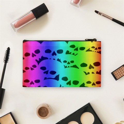 Rainbow Skull Collection Cosmetic Bag (Small) from ArtsNow.com Back