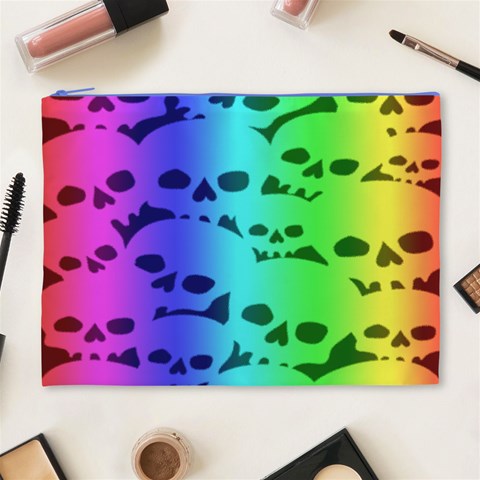 Rainbow Skull Collection Cosmetic Bag (XL) from ArtsNow.com Front