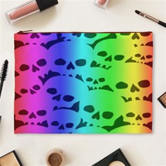 Rainbow Skull Collection Cosmetic Bag (XL) from ArtsNow.com Front