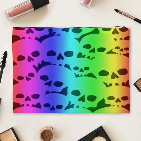 Rainbow Skull Collection Cosmetic Bag (XL) from ArtsNow.com Back