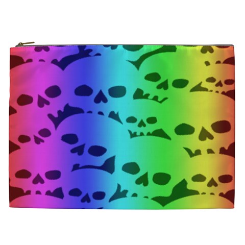 Rainbow Skull Collection Cosmetic Bag (XXL) from ArtsNow.com Front