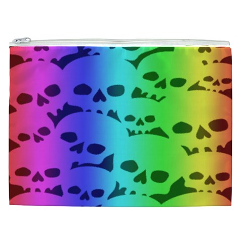 Rainbow Skull Collection Cosmetic Bag (XXL) from ArtsNow.com Front