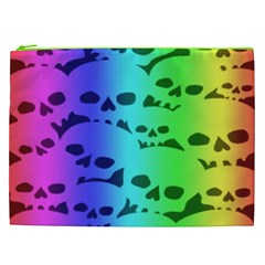 Rainbow Skull Collection Cosmetic Bag (XXL) from ArtsNow.com Front