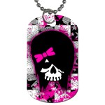 Scene Kid Girl Skull Dog Tag (One Side)