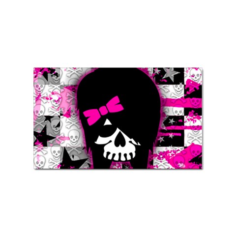 Scene Kid Girl Skull Sticker Rectangular (10 pack) from ArtsNow.com Front