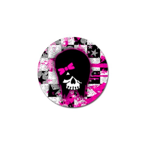 Scene Kid Girl Skull Golf Ball Marker (10 pack) from ArtsNow.com Front