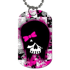 Scene Kid Girl Skull Dog Tag (Two Sides) from ArtsNow.com Front