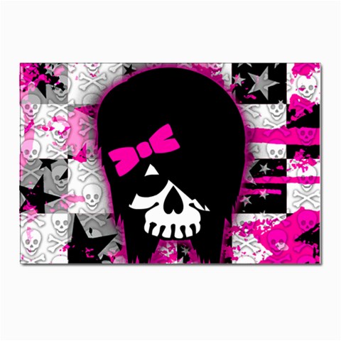 Scene Kid Girl Skull Postcards 5  x 7  (Pkg of 10) from ArtsNow.com Front