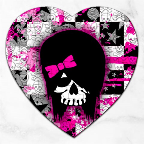 Scene Kid Girl Skull Jigsaw Puzzle (Heart) from ArtsNow.com Front