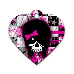 Scene Kid Girl Skull Dog Tag Heart (Two Sides) from ArtsNow.com Front