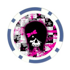 Scene Kid Girl Skull Poker Chip Card Guard from ArtsNow.com Front