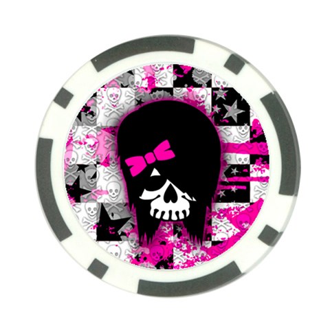 Scene Kid Girl Skull Poker Chip Card Guard from ArtsNow.com Back