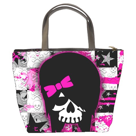 Scene Kid Girl Skull Bucket Bag from ArtsNow.com Back