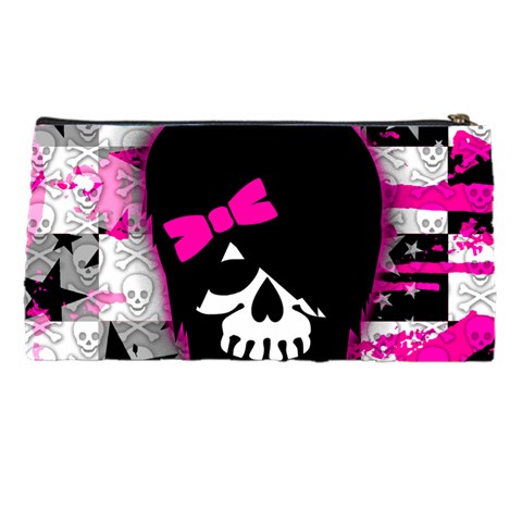 Scene Kid Girl Skull Pencil Case from ArtsNow.com Back