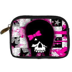 Scene Kid Girl Skull Digital Camera Leather Case from ArtsNow.com Front