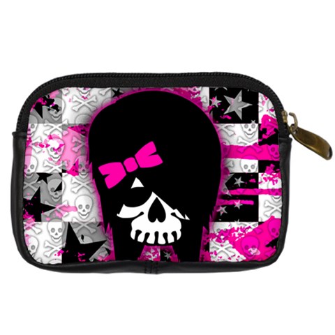 Scene Kid Girl Skull Digital Camera Leather Case from ArtsNow.com Back