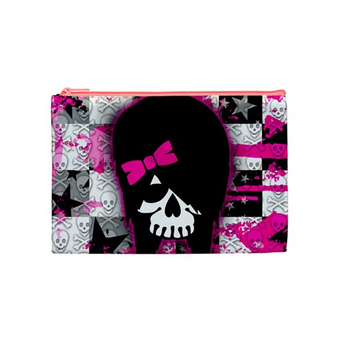 Scene Kid Girl Skull Cosmetic Bag (Medium) from ArtsNow.com Front