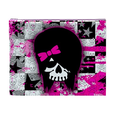 Scene Kid Girl Skull Cosmetic Bag (XL) from ArtsNow.com Front