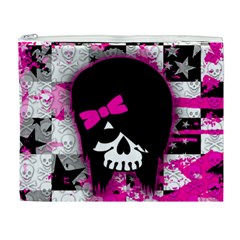 Scene Kid Girl Skull Cosmetic Bag (XL) from ArtsNow.com Front