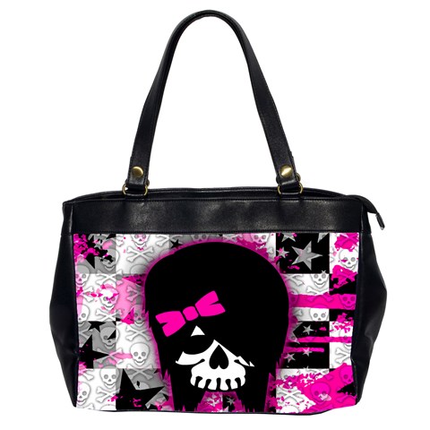 Scene Kid Girl Skull Oversize Office Handbag (Two Sides) from ArtsNow.com Front