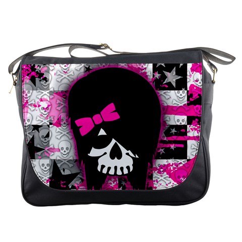 Scene Kid Girl Skull Messenger Bag from ArtsNow.com Front