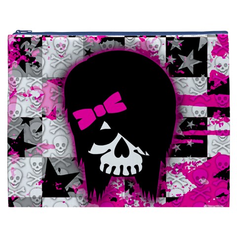 Scene Kid Girl Skull Cosmetic Bag (XXXL) from ArtsNow.com Front