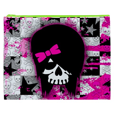 Scene Kid Girl Skull Cosmetic Bag (XXXL) from ArtsNow.com Front