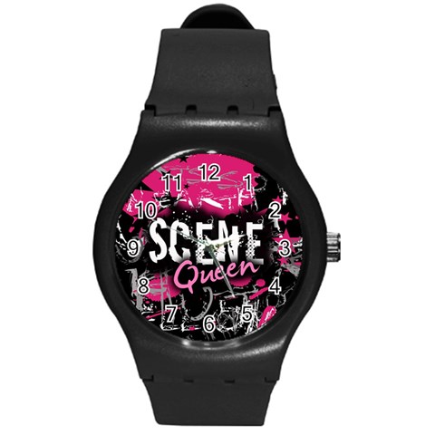 Scene Queen Round Plastic Sport Watch Medium from ArtsNow.com Front