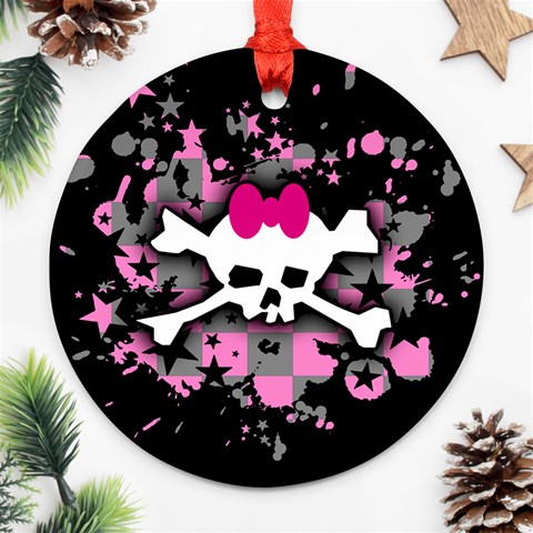 Scene Skull Splatter Ornament (Round) from ArtsNow.com Front