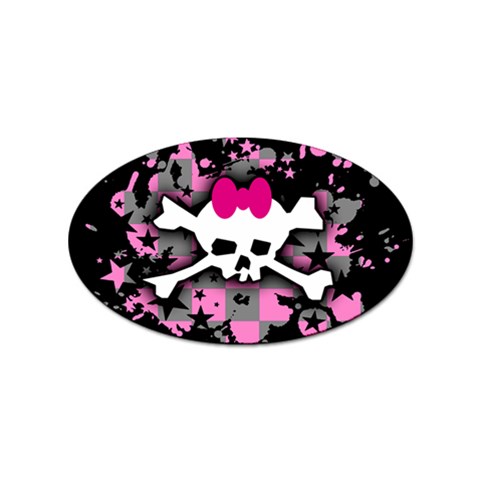 Scene Skull Splatter Sticker (Oval) from ArtsNow.com Front