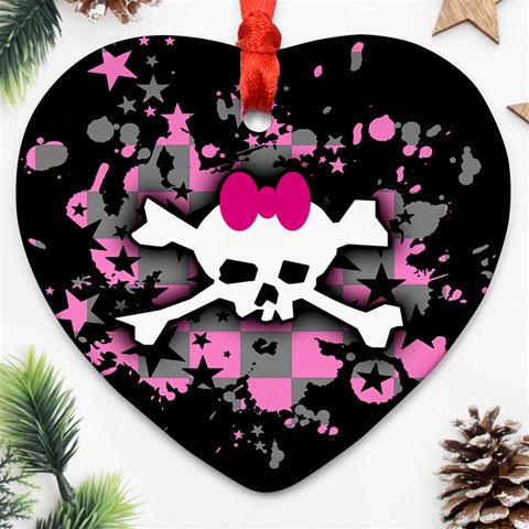 Scene Skull Splatter Heart Ornament (Two Sides) from ArtsNow.com Front