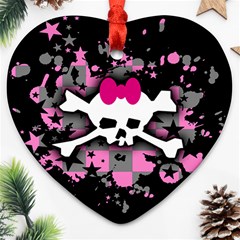 Scene Skull Splatter Heart Ornament (Two Sides) from ArtsNow.com Front