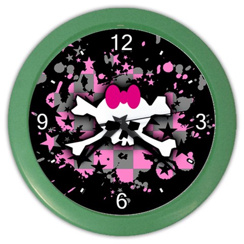 Scene Skull Splatter Color Wall Clock from ArtsNow.com Front