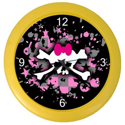 Scene Skull Splatter Color Wall Clock from ArtsNow.com Front