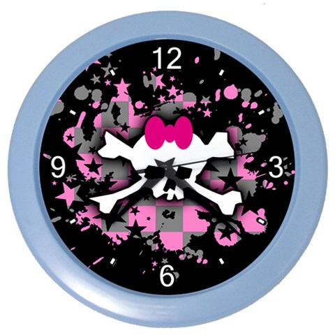 Scene Skull Splatter Color Wall Clock from ArtsNow.com Front