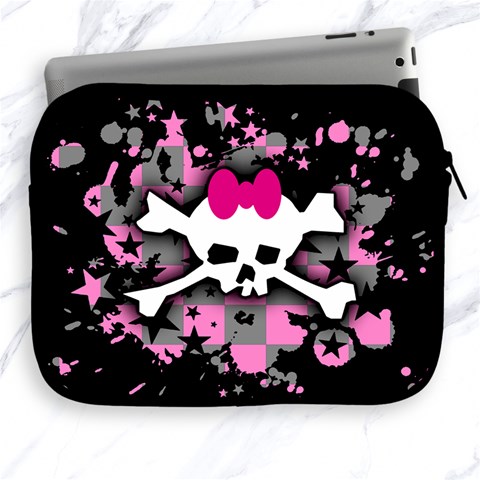 Scene Skull Splatter Apple iPad 2/3/4 Zipper Case from ArtsNow.com Front