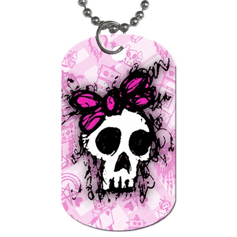 Sketched Skull Princess Dog Tag (One Side) from ArtsNow.com Front