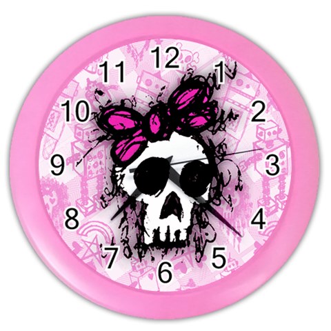 Sketched Skull Princess Color Wall Clock from ArtsNow.com Front