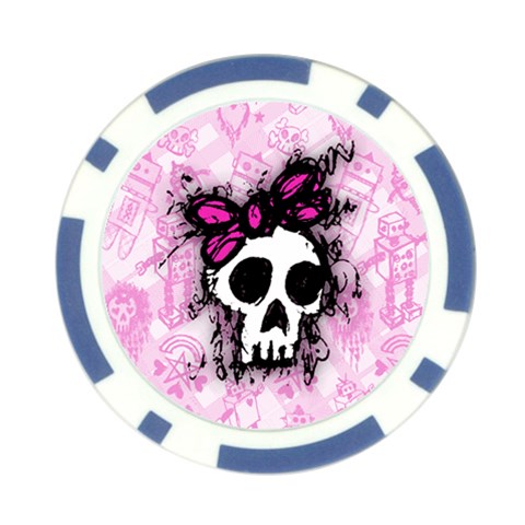 Sketched Skull Princess Poker Chip Card Guard from ArtsNow.com Front