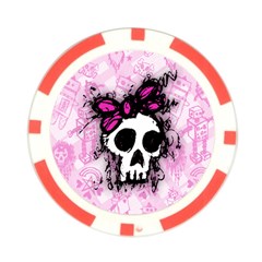 Sketched Skull Princess Poker Chip Card Guard from ArtsNow.com Front