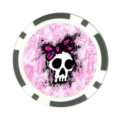 Sketched Skull Princess Poker Chip Card Guard from ArtsNow.com Back